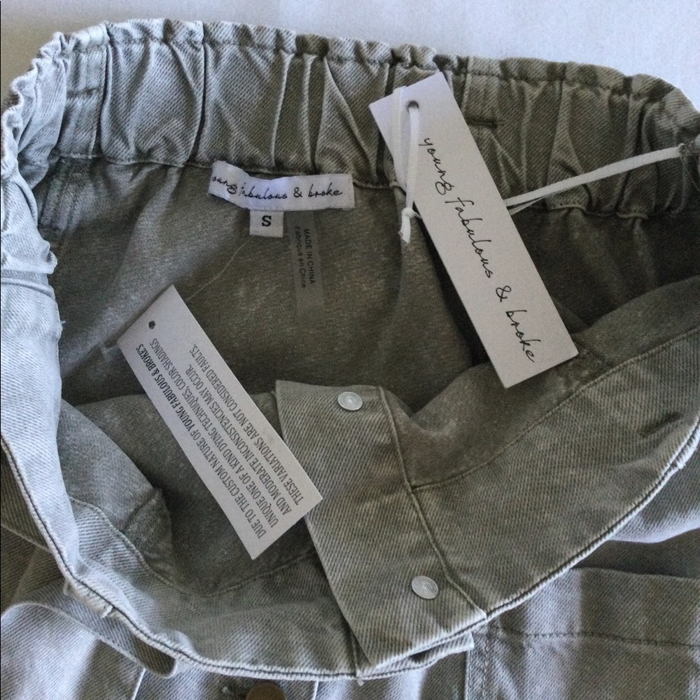 NWT Young Fabulous & Broke Kace Denim High Waist Paper Bag Skirt Sz S $110 - Picture 10 of 11